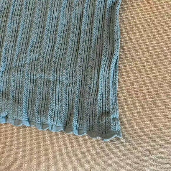 RARE Sezane Anil Jumper XSmall Frosted Blue Top Short Sleeve Sweater Knit French - Picture 4 of 6
